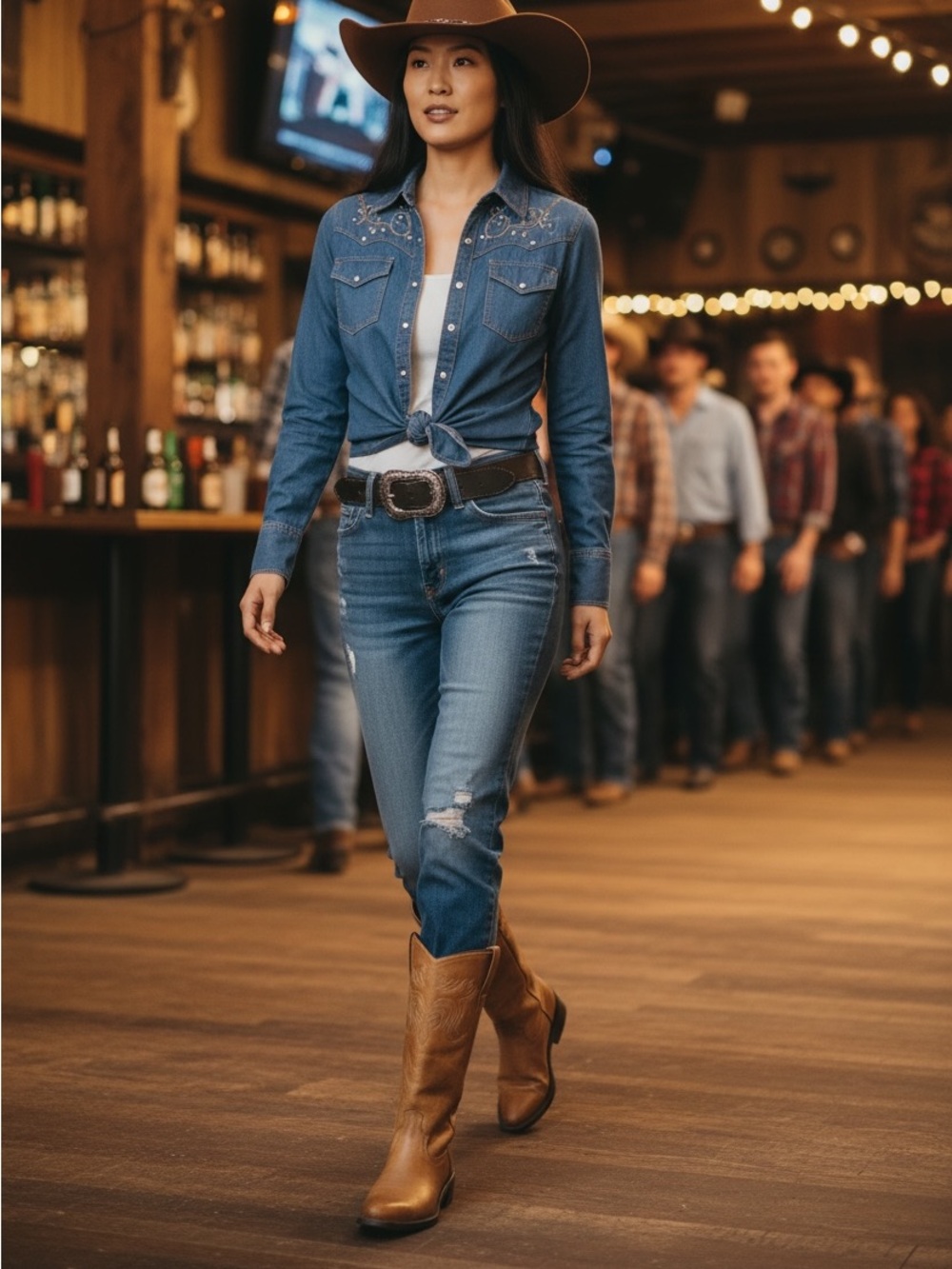 Old West Women's Leather Western Boots - Choosing Texas with this pair